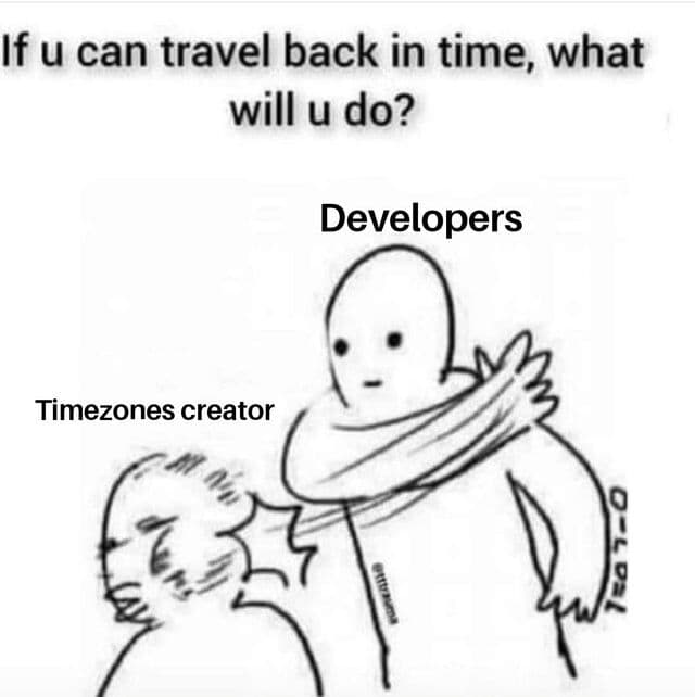 
😑 If u can travel back in time, what will u do?

#programmingjoke #code #coding #javascript #python #datascience #programming #programmer #joke #webdev #webdevelopment #php #java #linux #css #programmingmemes #codinglife #codingpics #programmingjokes #android #html #ios #wordpress